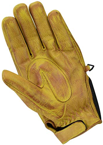 BOSMOTO Harren/Damen Sportlich Motorradhandschuhe - Chopper Vintage Handschuhe-Wax Gelb-Leder (XXXL) von BOSMOTO