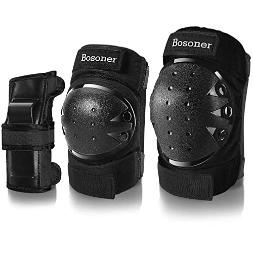 BOSONER Kinder Knieschoner Set, Schoner Inliner Kinder 6 in 1 Schützer Set Knieschützer Inliner Kinder Schützer Inline Skates Kinder Inliner Schutzausrüstung Kinder Inliner Schoner Kinder von BOSONER