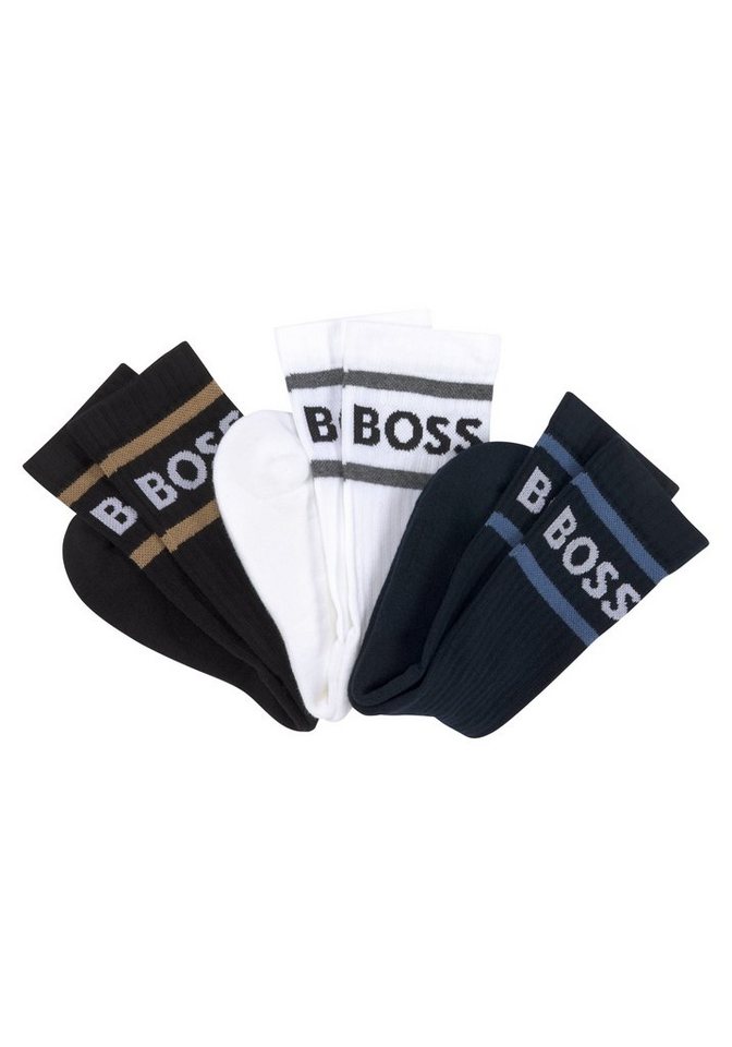 BOSS Socken 3P Rib Stripe CC (Set, 3-Paar) mit sportlichen Streifen von BOSS