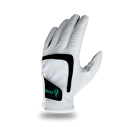 BOSSER Premium Qualität Leder Golfhandschuhe für Herren mit Extra Griffigkeit, Angenehm zu Tragen für die Linke Hand (Rechtshänder) (L, Links) von BOSSER
