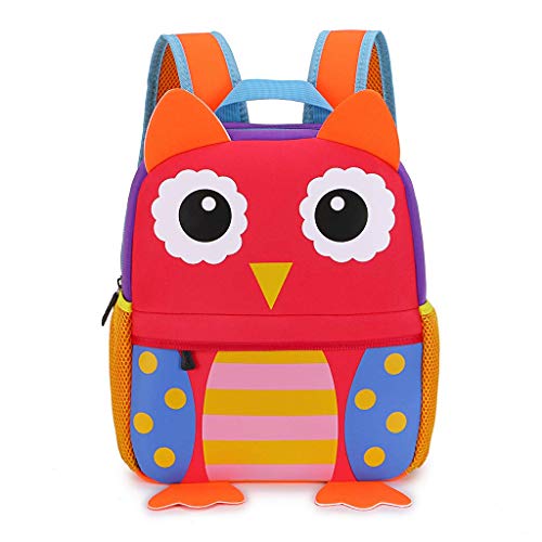 BOSSTER Kinderrucksack Süß Kindergartentasche mit Design Niedliche Tiere für Jungen Mädchen zum Vorschule Kindergarten Schule Reise 1-5 Jahre Eule von BOSSTER