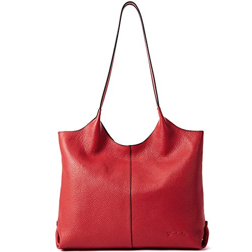 BOSTANTEN Damen Weiches Leder Handtaschen Groß Schultertasche Designer Frauen ledertaschen Rot von BOSTANTEN