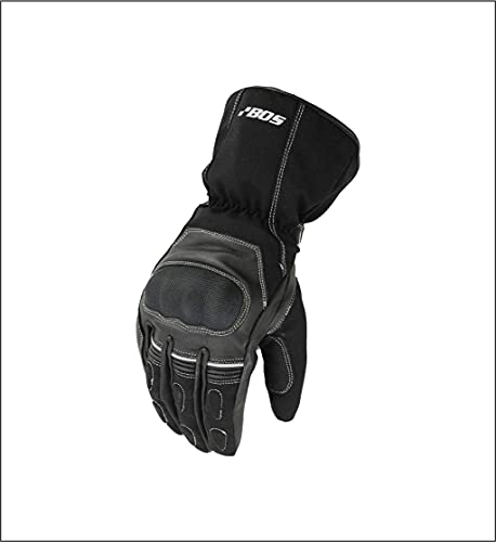 BOSmoto Motorradhandschuhe, Wasserdicht Motorradhandschuhen, Winter Motorrad Handschuhe (Schwarz, S) von BOSmoto