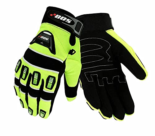 Motorradhandschuhe Fahrrad Sport Gloves Sommer Motorrad Handschuhe XS-3XL (Neon, 2XL) von BOSmoto