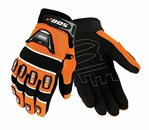 Motorradhandschuhe Fahrrad Sport Gloves Sommer Motorrad Handschuhe XS-3XL (Orange, L) von BOSmoto