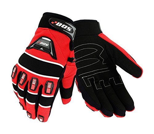 Motorradhandschuhe Fahrrad Sport Gloves Sommer Motorrad Handschuhe XS-3XL (Rot, L) von BOSmoto