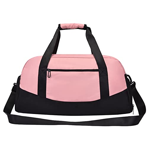 BOTCAM 20" Seesack Sport Reise Fitnessstudio Gepäcktasche Hauptfach mit Reißverschluss Vordertasche mit Reißverschluss Oben Zwei seitliche Griffe und Abnehmbarer Schultergurt (Pink, One Size) von BOTCAM
