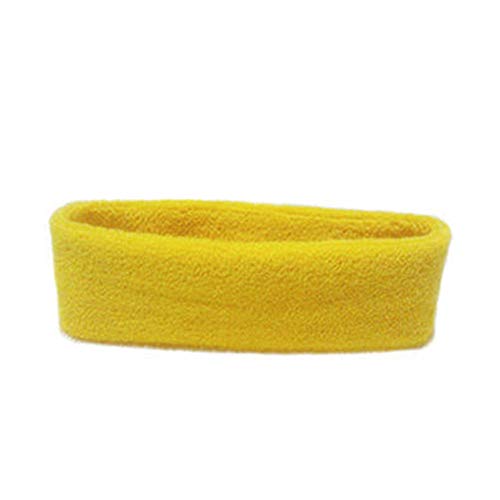 BOTCAM Frauen/Männer Baumwoll-Schweiß-Schweißball-Schweißband-Headband für Sport Mimibelt - Schwangerschaftssicherheitsgurt (Yellow, One Size) von BOTCAM