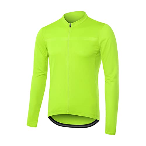 BOTCAM Herren Full Zipper Long Sleeves Radtrikots Fahrräder MTB Shirt Rotes Radtrikot (Green, XL) von BOTCAM