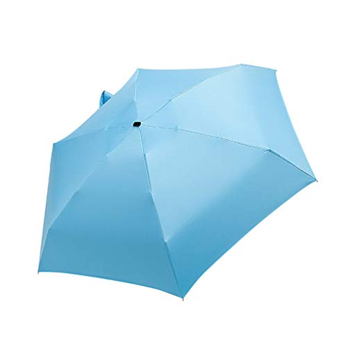 BOTCAM Leichte Faltschirme Sonnenschirm Sonnenschirm Regenausrüstung Flacher Sonnenschirm Regenschirm in (Blue, One Size) von BOTCAM