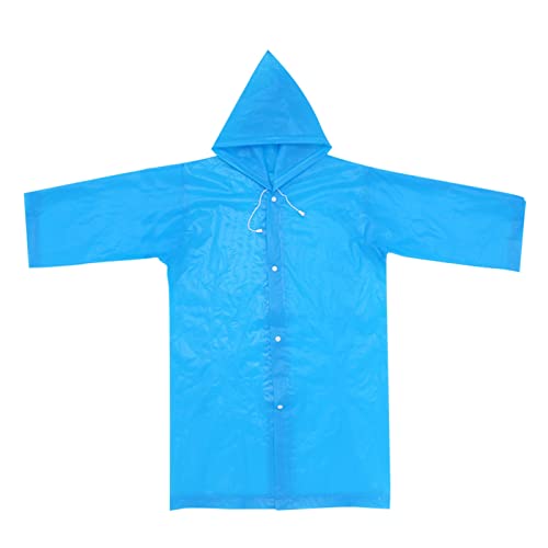 BOTCAM Mit Kapuze für Eva-Mäntel leichte durchsichtige Jacken -Regenmantel Wiederverwendbare Regen-Regen-Regenausrüstung für Kinder Leitfeuer Regenmantel (Blue, One Size) von BOTCAM