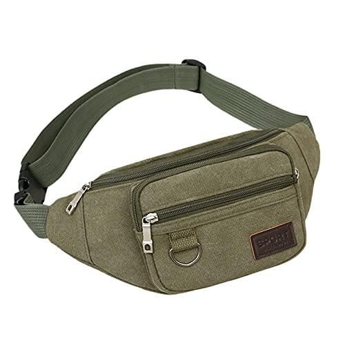 BOTCAM Multifunktionale lässige Taschentasche für Mode Unisex wasserdichte Schultertasche Hüfttaschen Gürteltasche (Z4-Army Green, 33x5x14) von BOTCAM