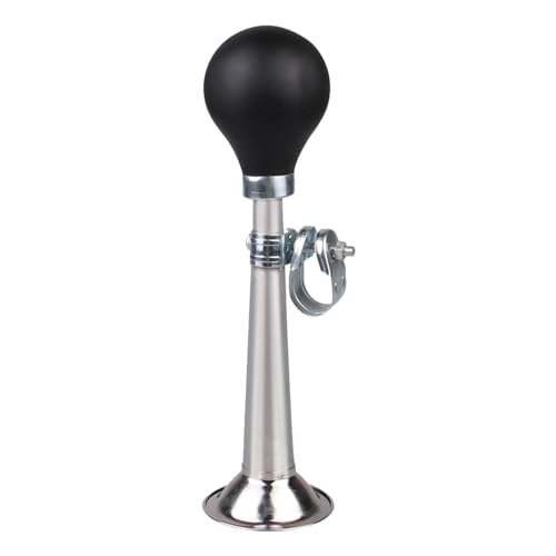 BOTCAM Radfahren Fahrrad Retro Metall Air Horn Hooter Glocke Signalhorn Gummi Signalhorn Clown Horn Kinder Fahrrad Horn Klassische Vintage Metall Lautsprecher Rennradhalter (Silver, One Size) von BOTCAM