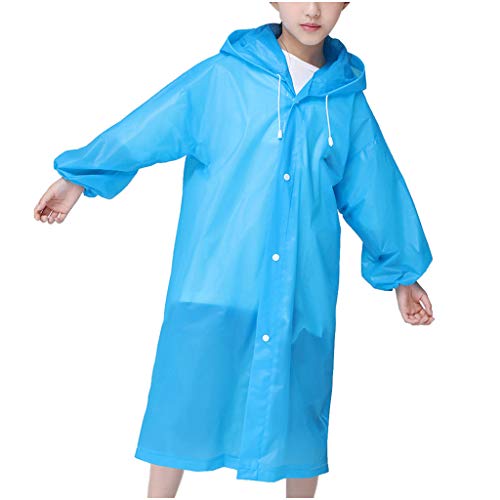 BOTCAM Regenmantel Travel Kinder EVC Regenmantel durchsichtig im freien regnerische Kleidung für Erwachsene Regenmantel 92 (Blue, One Size) von BOTCAM