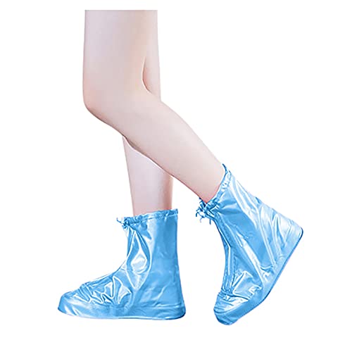 BOTCAM Schuhe wasserdichte Regenausrüstung mit High-Top-Regen Bezug Schuhe mit -Slip Wasserfeste Jacke (Blue, S) von BOTCAM