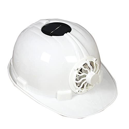 BOTCAM Schutzhelm belüftete Sicherheitshart mit Solar-Fan-Hüten Atmungsaktive Kappe Sportsicherheit Sicherheitssportbrille (White, One Size) von BOTCAM