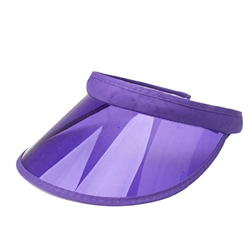 BOTCAM Sommer-Unisex-Visierhut aus Kunststoff, transparente Schutzkappe, geeignet für Sportaktivitäten im Freien, Sonnenschutzkappe Sportliche Stirnbänder (Purple, One Size) von BOTCAM