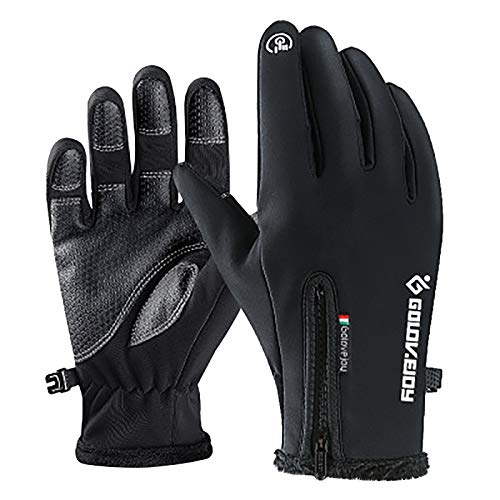BOTCAM Unisex wasserdichte Windschutzhandschuhe für Outdoor-Winter Bildschirm Plus Handschuhe aus samt Auto Zubehör Innenraum Organizer (Black, XXL) von BOTCAM