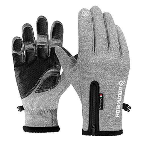 BOTCAM Unisex wasserdichte Windschutzhandschuhe für Outdoor-Winter Bildschirm Plus Handschuhe aus samt Auto Zubehör Innenraum Organizer (Grey, XL) von BOTCAM