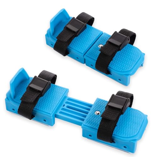 Schlittschuhe für Kleinkinder, Verstellbar Doppelrutschen Kleinkind Schlittschuhe mit Klettverschlussbändern, die die Stabilität Gewährleisten Skating-Zubehör für Anfänger Geschenk (Blau) von BOXOB