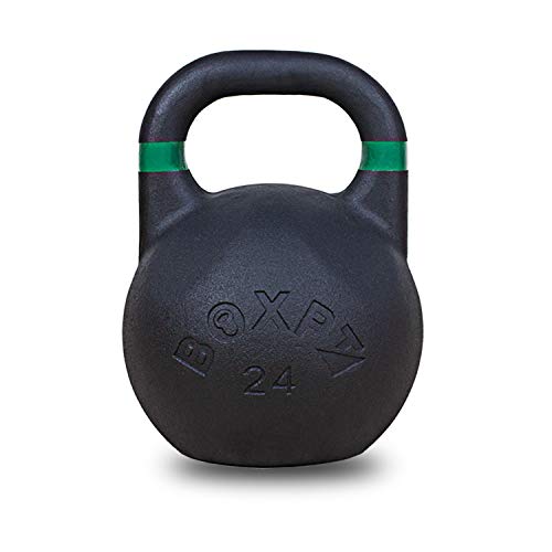 BOXPT Kettlebell für Wettbewerbe, Pulverbeschichtung, Schwarz (24 kg) von BOXPT equipment
