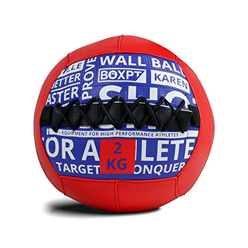 BOXPT Medizinball aus PVC, 2 kg (Rot) von BOXPT equipment