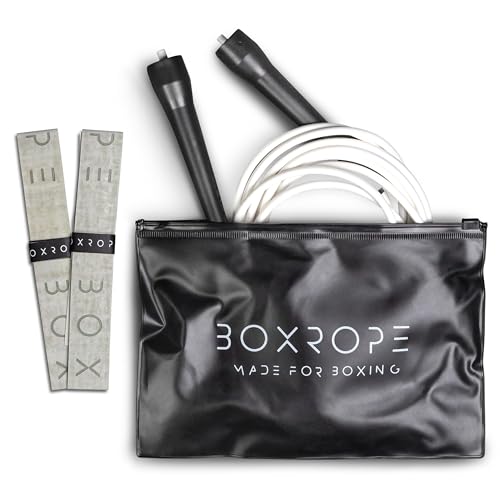 BOXROPE, Ein Springseil zum Boxen, verheddert sich nicht, 15 % schwerer als ein normales PVC-Seil, verstellbar, inklusive Griffbändern für mehr Halt, Premium-Qualität (bis zu 1,82 m) von BOXROPE