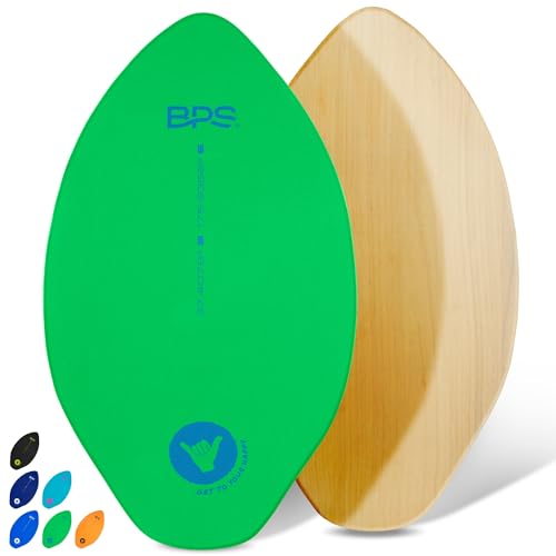 BPS 'Shaka' Skimboard für Strand oder Flachland, 76,2 cm, kein Wachs nötig, Hochglanzbeschichtetes Holz-Skimboard mit EVA-Pads von BPS
