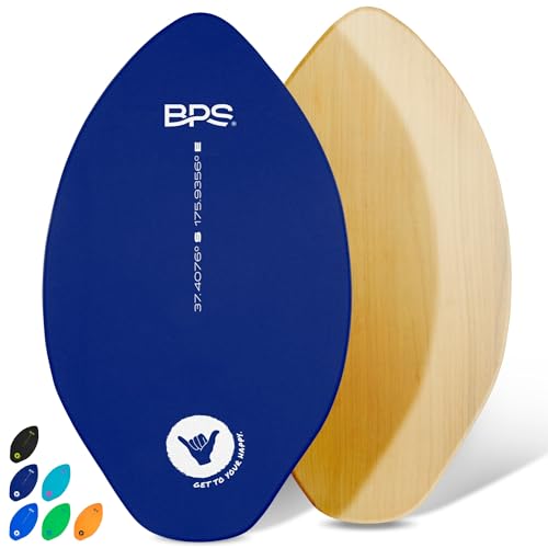 BPS Skimboard "Shaka", 76,2 cm, laminiertes Holz-Skimboard mit Griffpolster, kein Wachs erforderlich, Skimboard für Kinder und Erwachsene (dunkelblau) von BPS