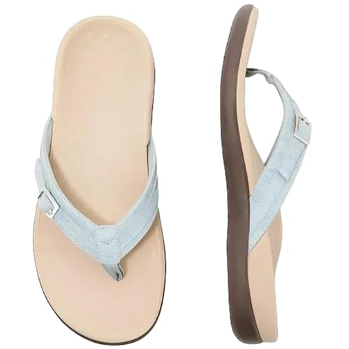 BPVCMHOS Flip Flops Damen Sommer Orthopädische Sandalen Frauen Hausschuhe Hausschuhe Lässig Weibliche Folien Flip Flop-hellblau-37 von BPVCMHOS