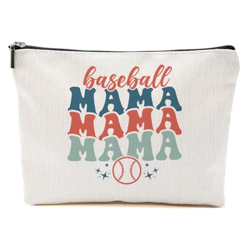 Baseball-Geschenke, Make-up-Tasche, Mama-Geschenke für Mutter, Frauen, Baseball-Teamspieler, Trainer, Weihnachten, Geburtstag, Baseball-Mama, 9.6*7.1 inch von BQXH