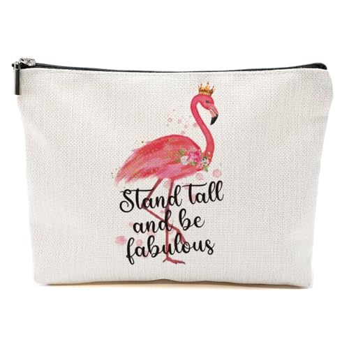 Flamingo-Geschenke, Make-up-Tasche, Flamingo-Vogelliebhaber, Sommer-Kosmetiktasche, Flamingo-Themen-Geschenke, Fabelhaft, 9.6*7.1 inch von BQXH