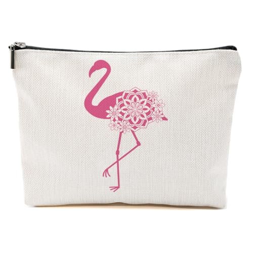 Flamingo-Geschenke, Make-up-Tasche, Flamingo-Vogelliebhaber, Sommer-Kosmetiktasche, Flamingo-Themen-Geschenke, Florales Flamingo, 9.6*7.1 inch von BQXH