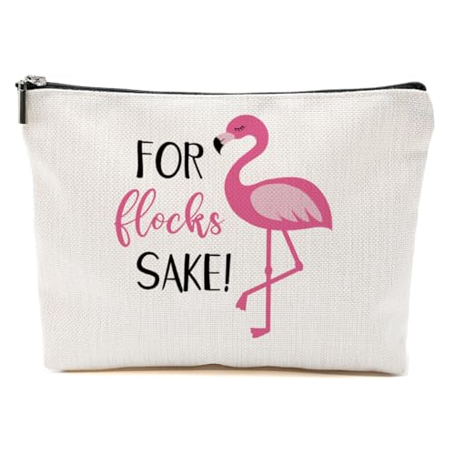 Flamingo-Geschenke, lustige Make-up-Tasche, Flamingo-Vogelliebhaber, Sommer-Kosmetiktasche, Flamingo-Themen-Geschenke, Flamingo-Sake, 9.6*7.1 inch von BQXH
