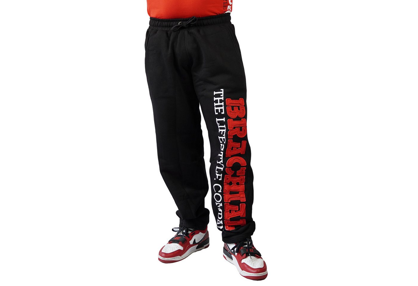 BRACHIAL THE LIFESTYLE COMPANY Sporthose Brachial Sporthose "Gym" schwarz/rot von BRACHIAL THE LIFESTYLE COMPANY