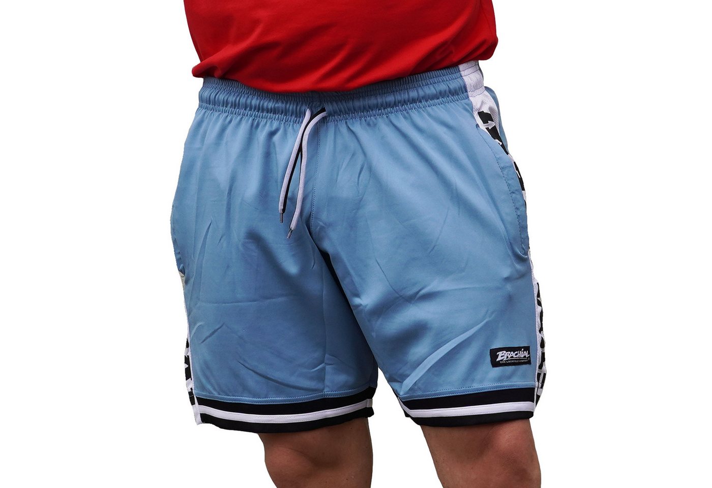 BRACHIAL THE LIFESTYLE COMPANY Trainingsshorts Brachial Short "Colors" adriablau/weiß von BRACHIAL THE LIFESTYLE COMPANY