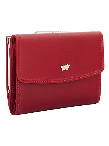 BRAUN BÜFFEL Damen Geldbörse aus echtem Leder Golf 2.0 - Bügelbörse für Frauen - 8 Kartenfächer - Rot von BRAUN BÜFFEL