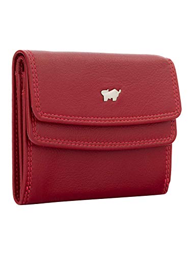 BRAUN BÜFFEL Damen Geldbörse aus echtem Leder Golf 2.0 - mit Druckknopf - Portemonnaie für Frauen - 4 Kartenfächer - Rot von BRAUN BÜFFEL