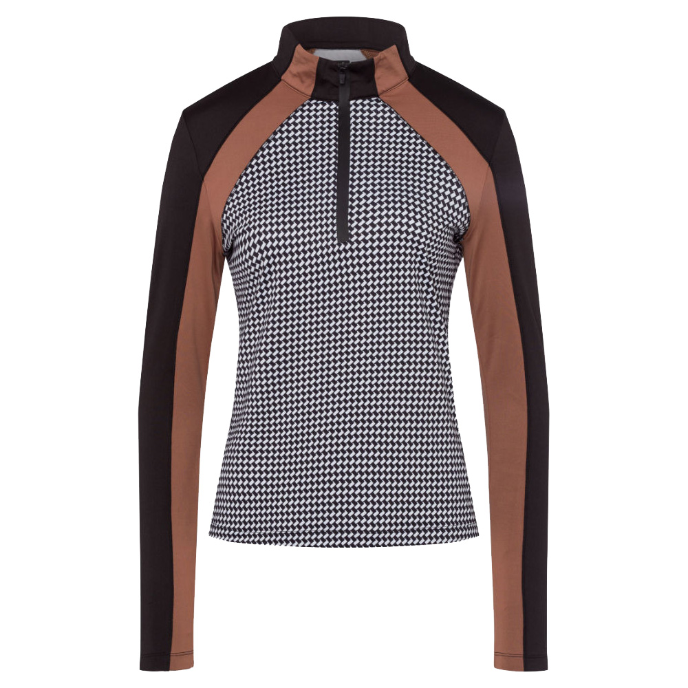 'Brax Golf Style Pearl Damen 1/4 Zip Pullover schwarz/weiss' von BRAX