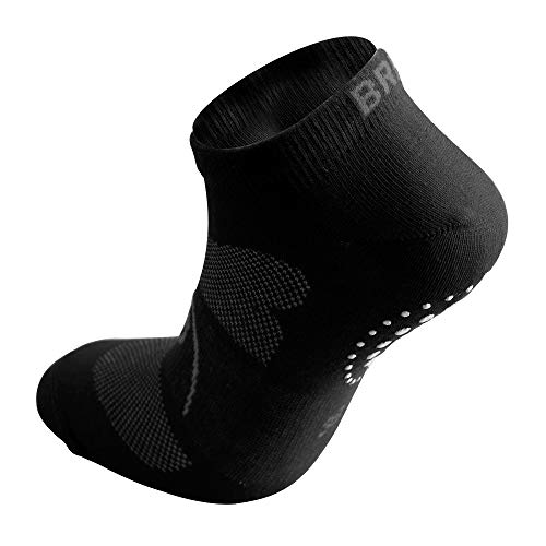 BRBL Socke Grip, atmungsaktiv, leichte Kompression für Erwachsene, Unisex, Schwarz, Large von BRBL