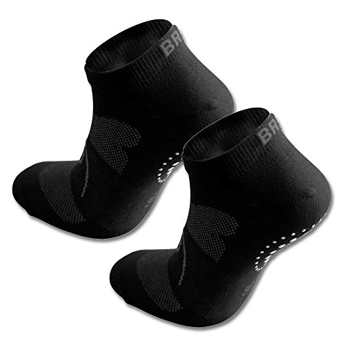 BRBL Socken Grip, atmungsaktiv, leichte Kompression für Erwachsene Unisex, Schwarz, Small von BRBL