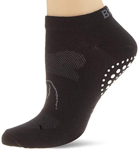 BRBL Socken mit Grip, atmungsaktiv, leichte Kompression für Piltes Erwachsene, Unisex, Schwarz, Small von BRBL