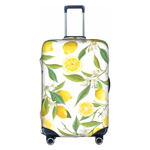 BREAUX Fresh Tropical Lemons Gepäckschutzhülle, Einheitsgröße, M, geeignet für Gepäck von 55,9-61 cm, frische tropische Zitronen, M, Frische tropische Zitronen, M von BREAUX
