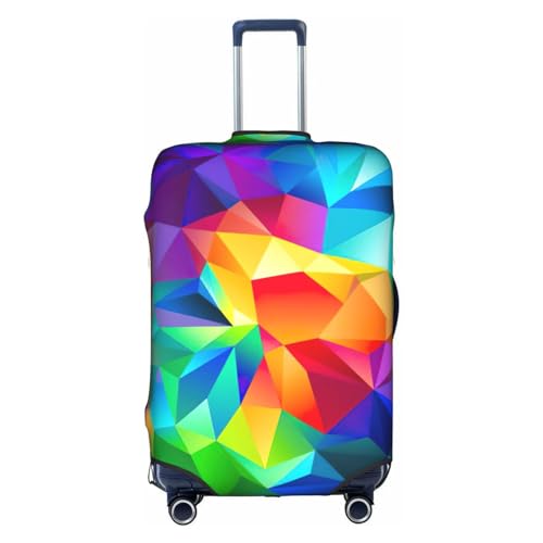 BREAUX Gepäckabdeckung mit geometrischem Druck, elastischer Gepäckschutz, modische Gepäckabdeckung, Größe XL, Regenbogen-geometrisch, XL, Regenbogen-Geometrie, XL von BREAUX