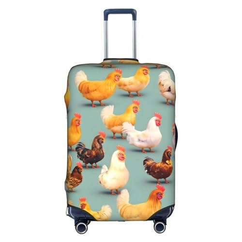 BREAUX Gepäckabdeckung mit niedlichem Huhn-Motiv, elastischer Gepäckschutz, modische Gepäckabdeckung, Größe XL, niedliches Huhn Walking, XL, Niedliches Hühnerlauf, XL von BREAUX