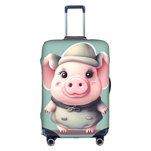 BREAUX Gepäckabdeckung mit niedlichem Schweinchen-Motiv, elastischer Gepäckschutz, modische Gepäckabdeckung, Größe XL, süßes Schwein, XL, Süßes Schwein, XL von BREAUX
