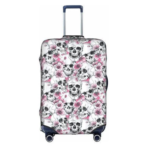BREAUX Gepäckschutzhülle mit Blumenmuster, Einheitsgröße, M, geeignet für Gepäck von 55,9 - 61 cm, floraler Totenkopf, M, Blumenkädel, M von BREAUX
