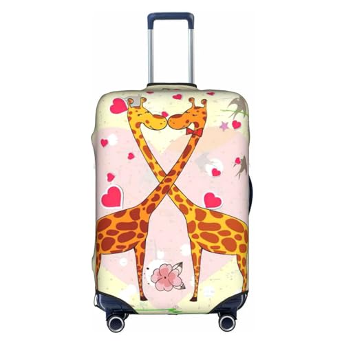 BREAUX Gepäckschutzhülle mit Giraffenmotiv, Herz, Blume, Schmetterling, Einheitsgröße, XL, geeignet für Gepäck von 73,3 - 81,3 cm, Giraffe, Herz, Blume, Schmetterling, XL, Giraffe Herz Blume von BREAUX