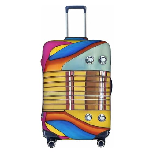 BREAUX Gepäckschutzhülle mit Kunstgitarre-Muster, Einheitsgröße, M, geeignet für Gepäck von 55,9 - 61 cm, Kunstgitarrenmuster, M, Kunst-Gitarren-Muster, M von BREAUX