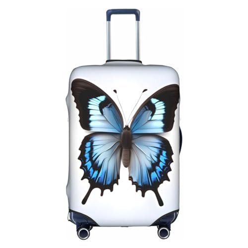 BREAUX Gepäckschutzhülle mit Schmetterlingsdruck, Einheitsgröße, M, geeignet für Gepäck von 55,9 - 61 cm, blauer Schmetterling, M, blau mit schmetterlingen, M von BREAUX
